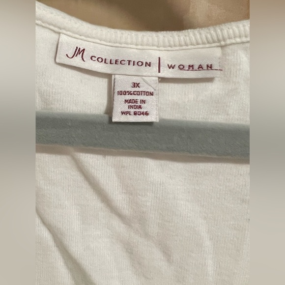 M Collection Plus Size Beaded Detail Short Sleeve Top - Picture 3 of 6